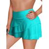 imageAleumdr Womens Waistband Layered Swimdress Ruffle Swim Skirt Swimsuit BottomAvailable in PlusZzz Green