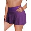 imageAleumdr Womens Waistband Layered Swimdress Ruffle Swim Skirt Swimsuit BottomAvailable in PlusZzz Purple