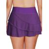 imageAleumdr Womens Waistband Layered Swimdress Ruffle Swim Skirt Swimsuit BottomAvailable in PlusZzz Purple