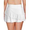 imageAleumdr Womens Waistband Layered Swimdress Ruffle Swim Skirt Swimsuit BottomAvailable in PlusZzz White