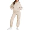 imageAleumdr Womens 2 Piece Outfits Matching Sets Sweatsuit Hoodie Oversized Sweatshirts with Sweatpants Tracksuits Fall OutfitsA5 Beige
