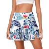 imageAleumdr Womens 3quot High Waisted Swim Skirt with Zipper Pockets Tummy Control Side Split Bathing Suit Swimsuit Tankini BottomsFloral Blue