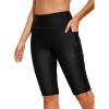 imageAleumdr Womens 8quot High Waisted Board Shorts Long Swim Bottom Knee Length Pants with Pocket UPF 50 Shorts with LinerBlack