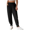 imageAleumdr Womens High Waisted Sweatpants with Pockets Workout Running Jogger Pants Baggy Lounge Sweat PantsBlack