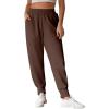 imageAleumdr Womens High Waisted Sweatpants with Pockets Workout Running Jogger Pants Baggy Lounge Sweat PantsDark Brown
