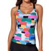 imageAleumdr Womens Printed Strappy Racerback Swim Tankini Top Only No Bottom S  XXXLMulticolor