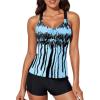 imageAleumdr Womens Printed Strappy Racerback Swim Tankini Top Only No Bottom S  XXXLSky Blue