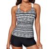 imageAleumdr Womens Printed Strappy Racerback Swim Tankini Top Only No Bottom S  XXXLWhite Aa
