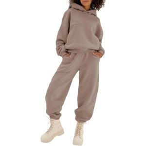 imageAleumdr Womens 2 Piece Outfits Matching Sets Sweatsuit Hoodie Oversized Sweatshirts with Sweatpants Tracksuits Fall OutfitsA10 Army Green