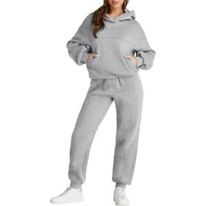 imageAleumdr Womens 2 Piece Outfits Matching Sets Sweatsuit Hoodie Oversized Sweatshirts with Sweatpants Tracksuits Fall OutfitsA2 Gray