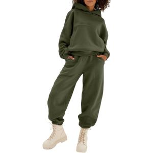 imageAleumdr Womens 2 Piece Outfits Matching Sets Sweatsuit Hoodie Oversized Sweatshirts with Sweatpants Tracksuits Fall OutfitsA9 Brown Gray