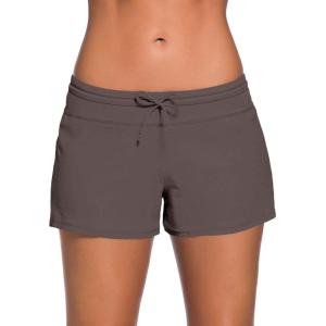 imageAleumdr Womens 3quot Waistband Swimsuit Bottom Boy Shorts Swimming PantyAvailable in PlusBrown