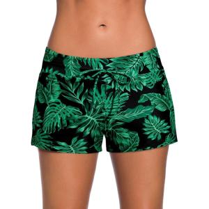 imageAleumdr Womens 3quot Waistband Swimsuit Bottom Boy Shorts Swimming PantyAvailable in PlusPrinted Green