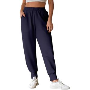 imageAleumdr Womens High Waisted Sweatpants with Pockets Workout Running Jogger Pants Baggy Lounge Sweat PantsNavy Blue