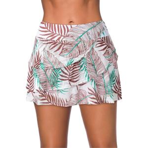 imageAleumdr Womens Waistband Layered Swimdress Ruffle Swim Skirt Swimsuit BottomAvailable in PlusBlue Flower