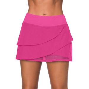 imageAleumdr Womens Waistband Layered Swimdress Ruffle Swim Skirt Swimsuit BottomAvailable in PlusRose