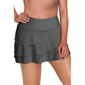 imageAleumdr Womens Waistband Layered Swimdress Ruffle Swim Skirt Swimsuit BottomAvailable in PlusZzz Gray 2011