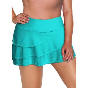 imageAleumdr Womens Waistband Layered Swimdress Ruffle Swim Skirt Swimsuit BottomAvailable in PlusZzz Green