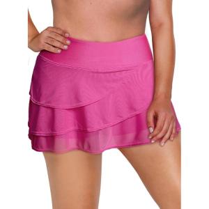 imageAleumdr Womens Waistband Layered Swimdress Ruffle Swim Skirt Swimsuit BottomAvailable in PlusZzz Rose