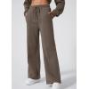 imageAleumdr Sweat Set for Women Two Piece Sweatsuit Tracksuits Matching Sets Zip Up Jackets Fleece Lined Wide Leg Sweatpants 2024 Fall Womens Athletic Clothing Travel Lounge Sets Brown XL