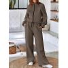imageAleumdr Sweat Set for Women Two Piece Sweatsuit Tracksuits Matching Sets Zip Up Jackets Fleece Lined Wide Leg Sweatpants 2024 Fall Womens Athletic Clothing Travel Lounge Sets Brown XL