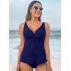 imageAleumdr Tankini Tops for Women Swim Top Only Tummy Control Bathing Suit Twist Front Top No Bottom Slimming SwimwearA2 Navy Blue
