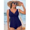 imageAleumdr Tankini Tops for Women Swim Top Only Tummy Control Bathing Suit Twist Front Top No Bottom Slimming SwimwearA2 Navy Blue