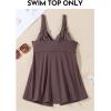 imageAleumdr Tankini Tops for Women Swim Top Only Tummy Control Bathing Suit Twist Front Top No Bottom Slimming SwimwearA3 Brown