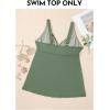 imageAleumdr Tankini Tops for Women Swim Top Only Tummy Control Bathing Suit Twist Front Top No Bottom Slimming SwimwearA5 Light Green