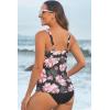 imageAleumdr Tankini Tops for Women Swim Top Only Tummy Control Bathing Suit Twist Front Top No Bottom Slimming SwimwearA6 Printed Black