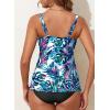 imageAleumdr Tankini Tops for Women Swim Top Only Tummy Control Bathing Suit Twist Front Top No Bottom Slimming SwimwearA7 Printed Green