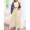 imageAleumdr Wide Leg Sweatpants for Women 2025 Trendy Fashion High Waisted Drawstring Loose Long Pants with PocketsBeige