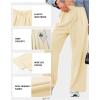 imageAleumdr Wide Leg Sweatpants for Women 2025 Trendy Fashion High Waisted Drawstring Loose Long Pants with PocketsBeige