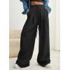 imageAleumdr Wide Leg Sweatpants for Women 2025 Trendy Fashion High Waisted Drawstring Loose Long Pants with PocketsBlack
