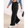 imageAleumdr Wide Leg Sweatpants for Women 2025 Trendy Fashion High Waisted Drawstring Loose Long Pants with PocketsBlack
