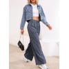 imageAleumdr Wide Leg Sweatpants for Women 2025 Trendy Fashion High Waisted Drawstring Loose Long Pants with PocketsBlue