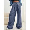 imageAleumdr Wide Leg Sweatpants for Women 2025 Trendy Fashion High Waisted Drawstring Loose Long Pants with PocketsBlue