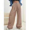 imageAleumdr Wide Leg Sweatpants for Women 2025 Trendy Fashion High Waisted Drawstring Loose Long Pants with PocketsBrown