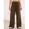 imageAleumdr Wide Leg Sweatpants for Women 2025 Trendy Fashion High Waisted Drawstring Loose Long Pants with PocketsDark Brown