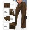 imageAleumdr Wide Leg Sweatpants for Women 2025 Trendy Fashion High Waisted Drawstring Loose Long Pants with PocketsDark Brown