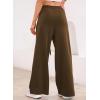 imageAleumdr Wide Leg Sweatpants for Women 2025 Trendy Fashion High Waisted Drawstring Loose Long Pants with PocketsDark Brown