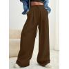 imageAleumdr Wide Leg Sweatpants for Women 2025 Trendy Fashion High Waisted Drawstring Loose Long Pants with PocketsDark Brown