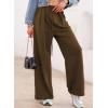 imageAleumdr Wide Leg Sweatpants for Women 2025 Trendy Fashion High Waisted Drawstring Loose Long Pants with PocketsDark Brown