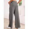 imageAleumdr Wide Leg Sweatpants for Women 2025 Trendy Fashion High Waisted Drawstring Loose Long Pants with PocketsDark Grey