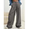 imageAleumdr Wide Leg Sweatpants for Women 2025 Trendy Fashion High Waisted Drawstring Loose Long Pants with PocketsDark Grey