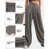 imageAleumdr Wide Leg Sweatpants for Women 2025 Trendy Fashion High Waisted Drawstring Loose Long Pants with PocketsDark Grey