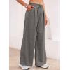 imageAleumdr Wide Leg Sweatpants for Women 2025 Trendy Fashion High Waisted Drawstring Loose Long Pants with PocketsDark Grey