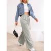 imageAleumdr Wide Leg Sweatpants for Women 2025 Trendy Fashion High Waisted Drawstring Loose Long Pants with PocketsGray