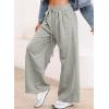imageAleumdr Wide Leg Sweatpants for Women 2025 Trendy Fashion High Waisted Drawstring Loose Long Pants with PocketsGray