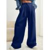 imageAleumdr Wide Leg Sweatpants for Women 2025 Trendy Fashion High Waisted Drawstring Loose Long Pants with PocketsNavy Blue